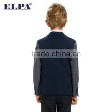 ELPA 2016 Fashion Hot Sale Dark Blue China Manufacture Casual Kids Blazer With Gray Sleeve photo-4