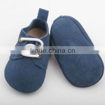 Funny baby oxford shoes blue suede leather adult baby shoes