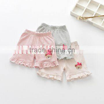 Wholesale striped ruffle shorts for little girls