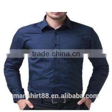 2016 New Wholesale Plain Color Slim Fit Long Sleeve Custom Men's Formal Dress Shirt photo-3