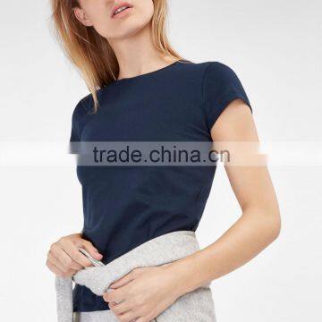 OEM Facotory China Wholesale Casual Customized Crew Neck Short Sleeve 95 Cotton /5 Elastane Blank T-shirt Women photo-5