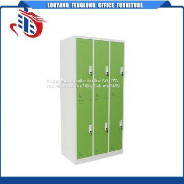 Вертикальные шестидверные стальные шкафчики для хранения с небольшими отделениями photo-3