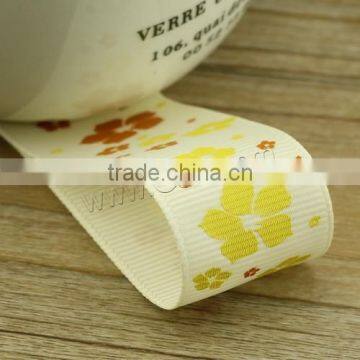 2017 New Grosgrain wholesale ribbon with flower floral pattern more colors for choice 25mm Sold By m 1021574