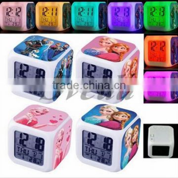 Hot selling Digital clocks Frozen Alarm clock color changing clocks for kids