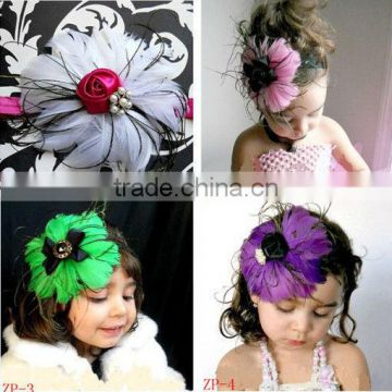 Feather Fascinator Headband Hair Clip Baby Toddler Child Girls Hairband Photo Prop Infant hair clips with Feathers 25 style