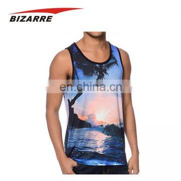 2017 Custom Sublimated Training Cotton Mens Slimming Singlet photo-4