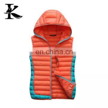 Nylon padded jacket winter warm down vest with hood