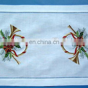 100% placemat with Christmas placemat and hand ladder hemstitch