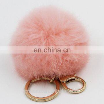 Outstanding and bright real rabbit fur bag charm/keychain