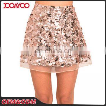 Hot Sale Latest Style Design High Waist Short Women Skirts A Shape Sequin Mini Lady Skirt photo-4