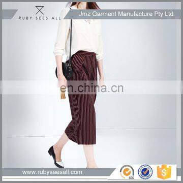 China Clothing Manufacture for Ladies Wide Leg Pants