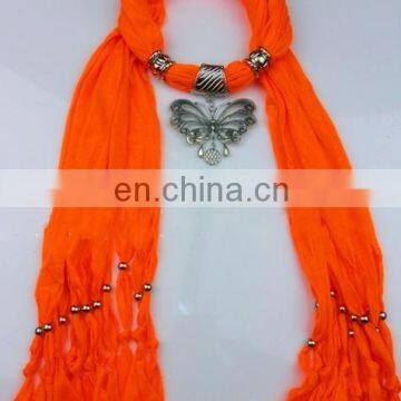 Big butterfly pendant orange jewelry scarf Germany wholesale