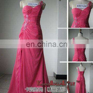 EB1328 Hot Pink Celebrity chiffon one strap Evening Dresses Bridesmaid Dress 2015