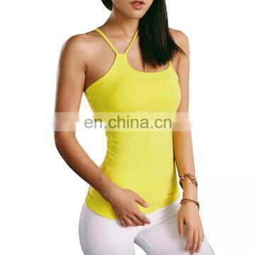 Yellow Detachable Padded Fitness Vest womens yoga sport tank top