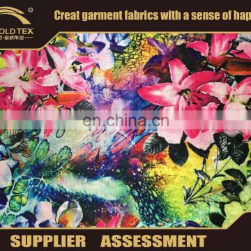 2016 Custom Digital Printing Cotton Lycra Fabric in keqiao china fullgold