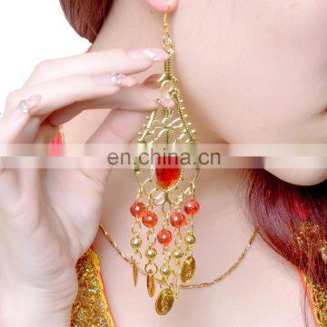 BestDance Arabic professional gold coin and diamond belly dance earrings jewelry accessory 4 colors