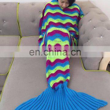 2017 Colorful Large Rainbow Mermaid Shape Blankets Fashion Adult Size Warm Crochet Blankets