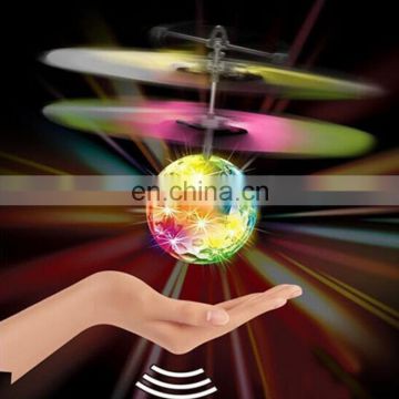 Mini Fun Kids Toy Suspended Crystal Ball Sensing Aircraft Hand Induction Flying Aircraft with Colorful LED Light