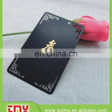 Black engraved Stainless steel color printing Metal Business Card