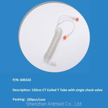 150cm CT Y coiled tube with single check valve, non-return valve