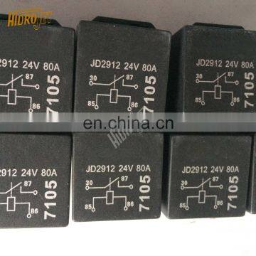 Auto parts black relay 24v 80a 4pins jd2912  waterproof car relay for sale