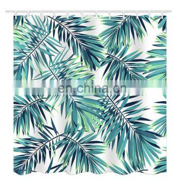 Printed Bathroom Shower Curtain, Hookless Waffle Fabric Shower Curtain for Bathroom photo-2