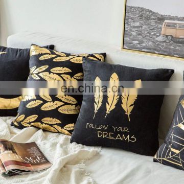 Gold Soft Soild Decorative Square Outdoor Indoor Throw Pillow Covers Set Cushion Case