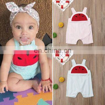 2019 Baby Summer Clothing Newborn Infant Baby Girl Boy Watermelon Stripe Romper Sleeveless Overalls Outfits Playsuits 0-24M photo-2