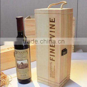 Accept custom solid pine wooden wine gift boxes,wine packaging box