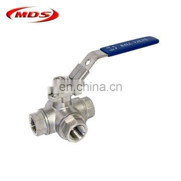 Electric SS304 stainless steel threaded end three way ball valve NPS