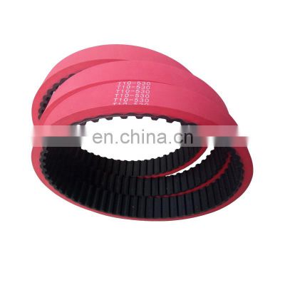 Rubber timing belt aramid fiber cord red rubber coated timing belt