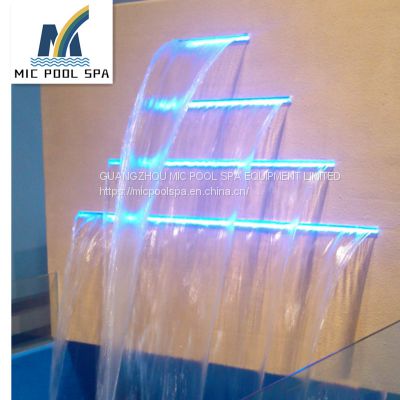 Swimming Pool Decorative Wall Hanging Indoor Led Light Blade Cascade Waterfall For garden