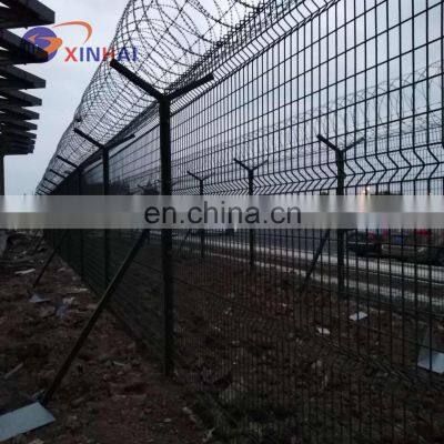 358 Anti-Climb High Security Fence / Airport Fence With Razor Wire