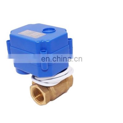 TF Electric actuator 2 way thread ball valve motorized water ball valve