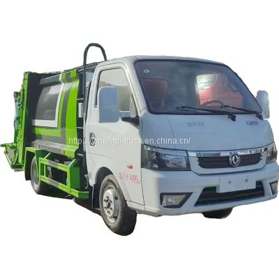 Dongfeng 3cbm mini garbage truck for sale 2ton capacity garbage compactor truck