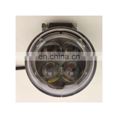 Rounded Fog Lights Dual Color Yellow Work Light 12W 12V 24V Motorcycle Led Lamp 4 Leds 3 Inch