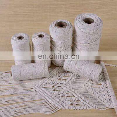 5Mm/100M  Anti-pilling Soft Fancy Macrame Cord 100% Cotton Rope For Home Decoration