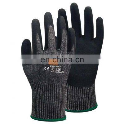 HPPE Stain Steel Micro Foam Nitrile Maxi High Flex CE ANSI A4 Anti Cut Resistant Proof Glass Handling Butcher Safety Work Gloves