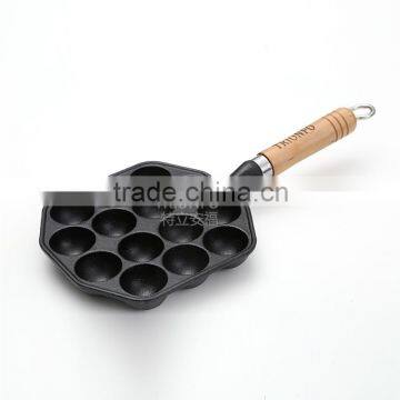 Mini Cast Iron Takoyaki Grill With Wooden Handle photo-2