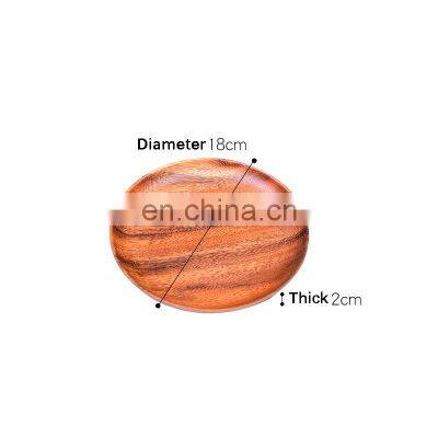 Eco-friendly Bamboo Wooden Serving Plate Natural Wood Plate Rack Kitchen Tableware Different Size Set for 3 photo-5