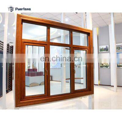 America Style Aluminum Clad Wood Casement Window With Double Toughened Glass For Villa House photo-4