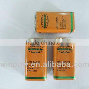 manufacturer of 9v dry cell battery 6f22 carbon zinc battery