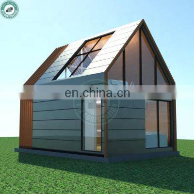 A Frame Aluminium House With Balcony Honeymoon Holiday Prefab House Prefab Loft With Glass Moon Roof photo-4