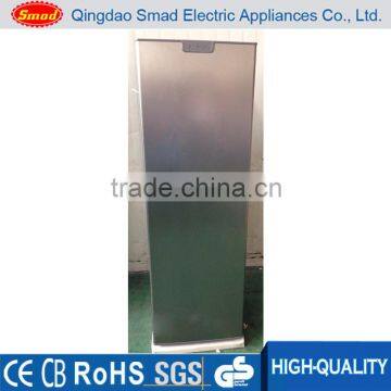 Silver color slim vertical freezer with outside handle