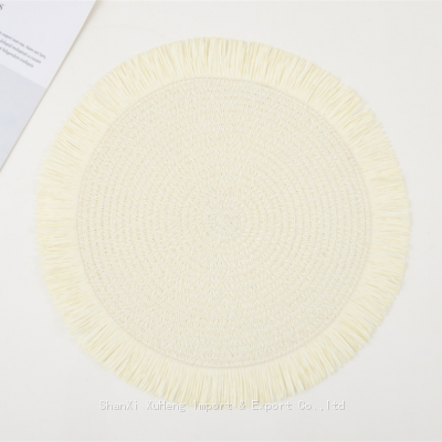 Poplar Wholesale 38 cm White Colored Wedding Macrame Paper Place Mats For Dining Table