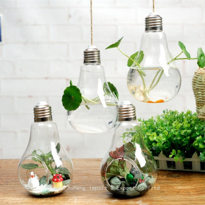 Home Decoration Hand-blown Hanging Mini Indoor Bulb Shaped Glass Plant Terrariums Vase photo-4