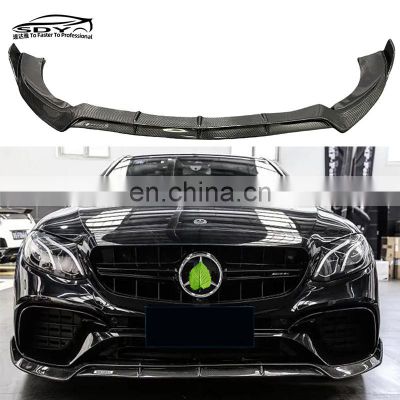 W213 E Class High Quality Carbon Fiber BS Style Front Lip Front Bumper Lip For Mercedes Benz E Class E260 E320 E400