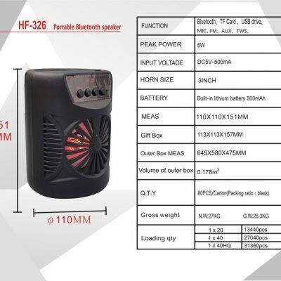Wholesale Factory Direct Sales HF 326 3 Inch Small Speakers for Home Hotel Car School AUX TWS Speaker photo-6