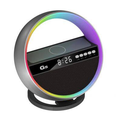 Multi-in-one Magnetic Wireless Charger Multi-function Charging Table Mobile Phone Charging Alarm Clock Speaker Light Integrated