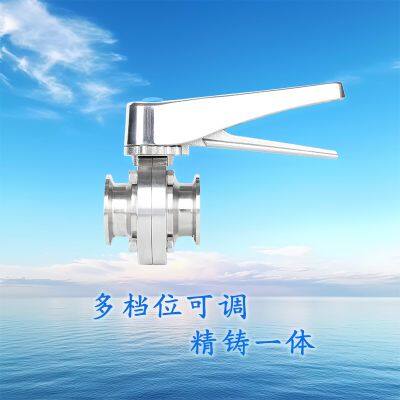 Stainless Steel Silicon/EPDM Seal Weld Clamp Thread Multi Position Handle Butterfly Valve